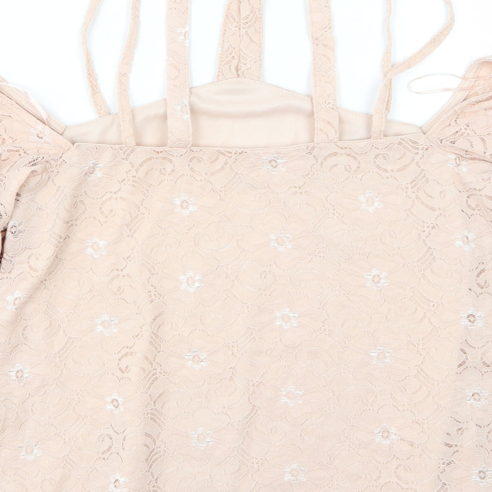 River Island Womens Pink Floral  Basic Blouse Size 6