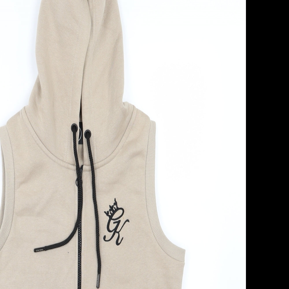 Gym King Mens Brown  Jersey Full Zip Hoodie Size S