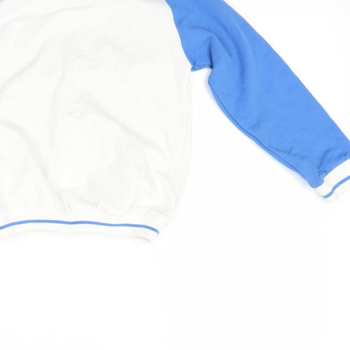 Preworn Boys White   Pullover Sweatshirt Size 6-7 Years
