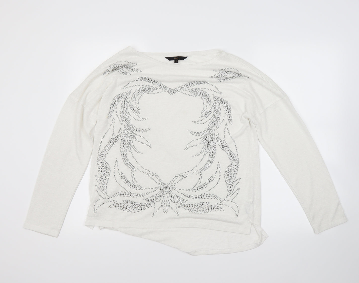 elogy Womens White   Pullover Jumper Size M