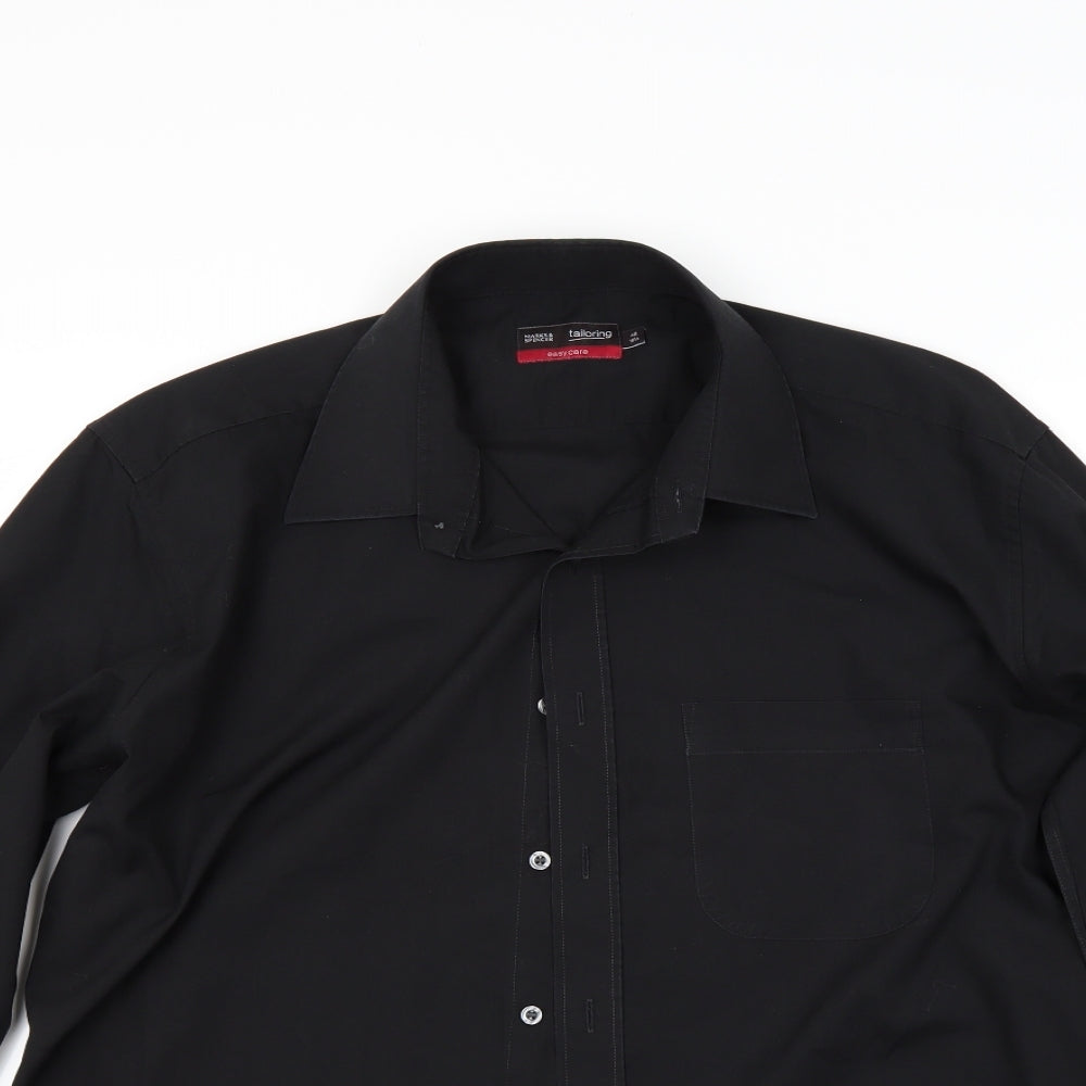 Marks and Spencer Mens Black    Dress Shirt Size 16.5