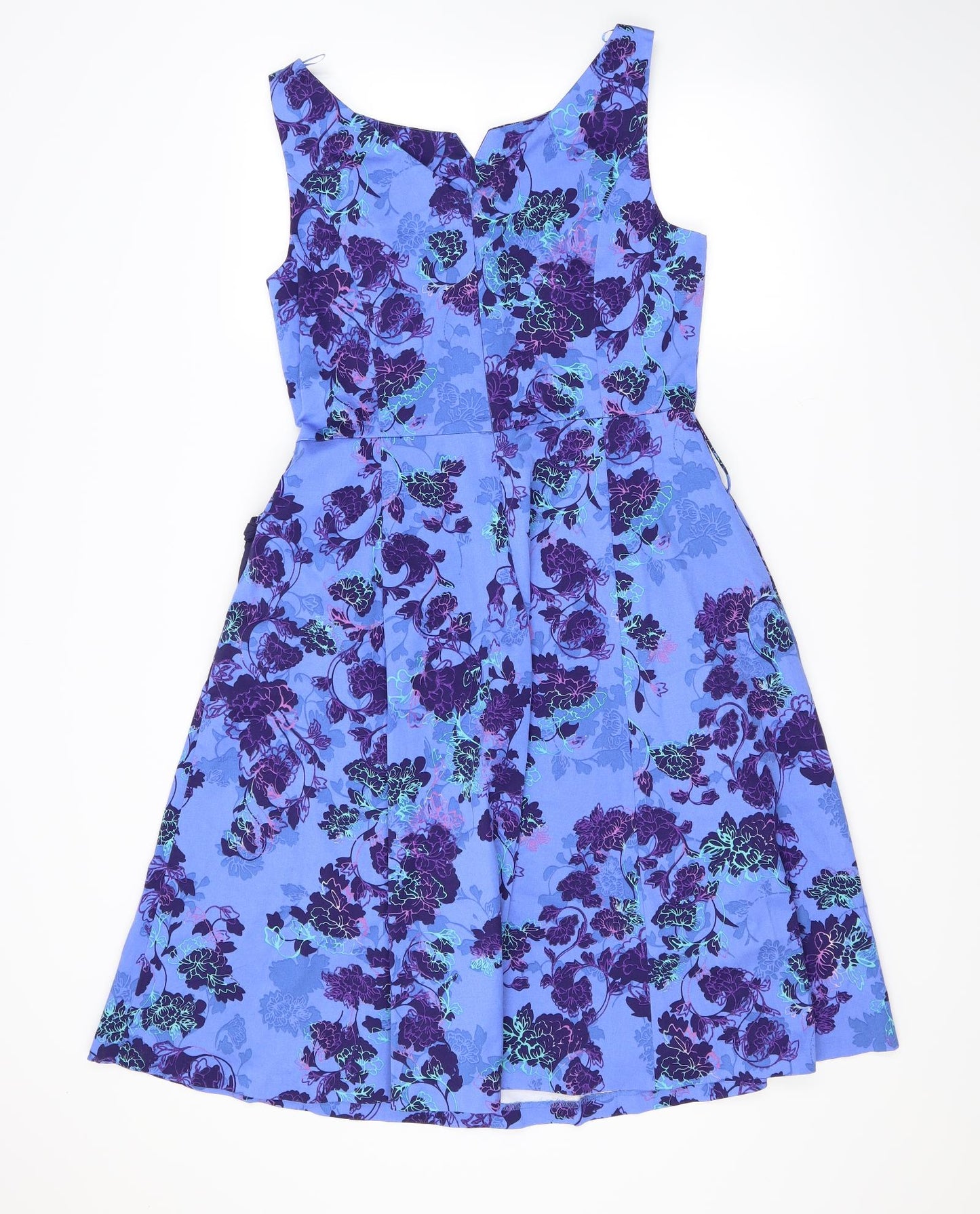 Per Una Womens Blue Floral  Fit & Flare  Size 12