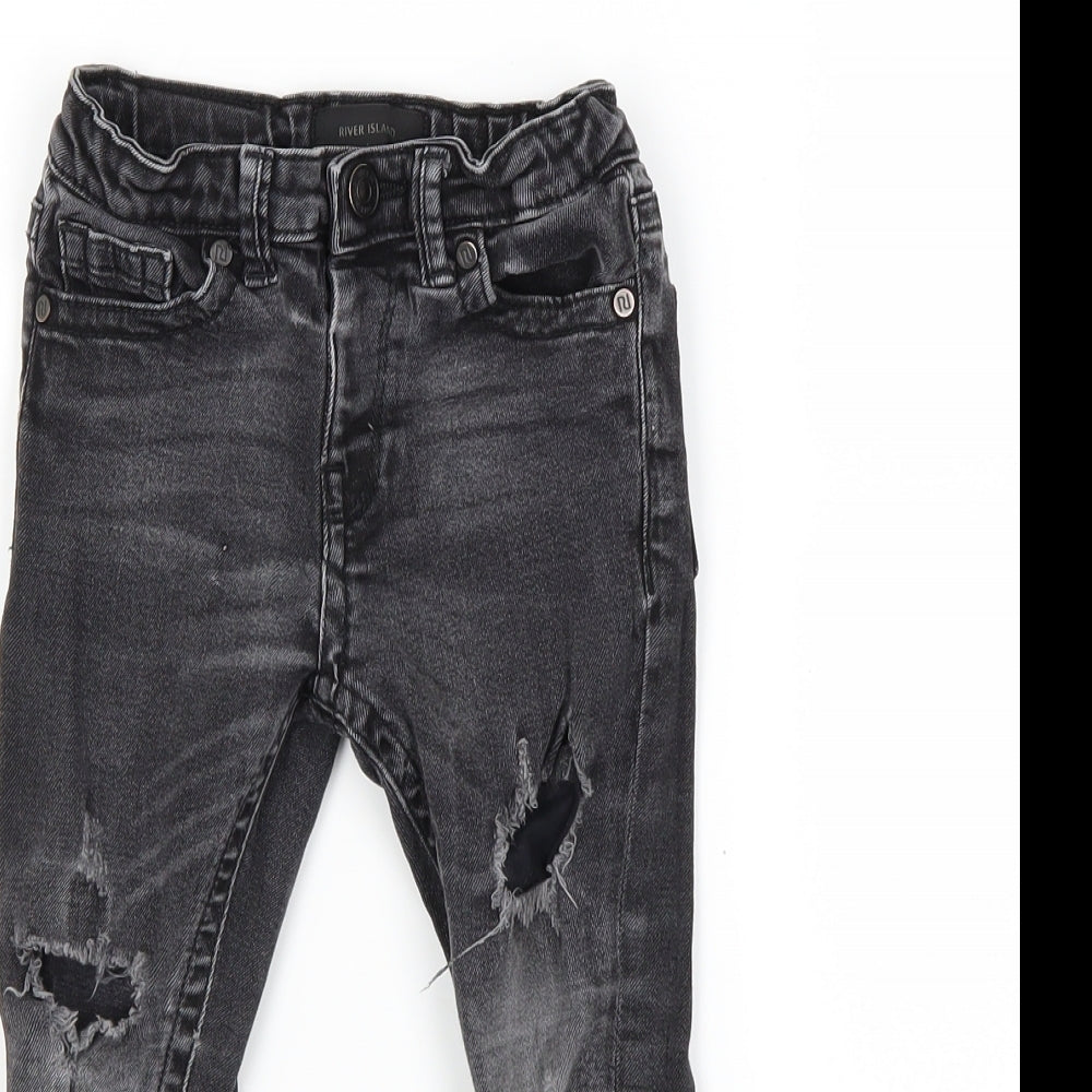 River Island Boys Black  Denim Skinny Jeans Size 3-4 Years