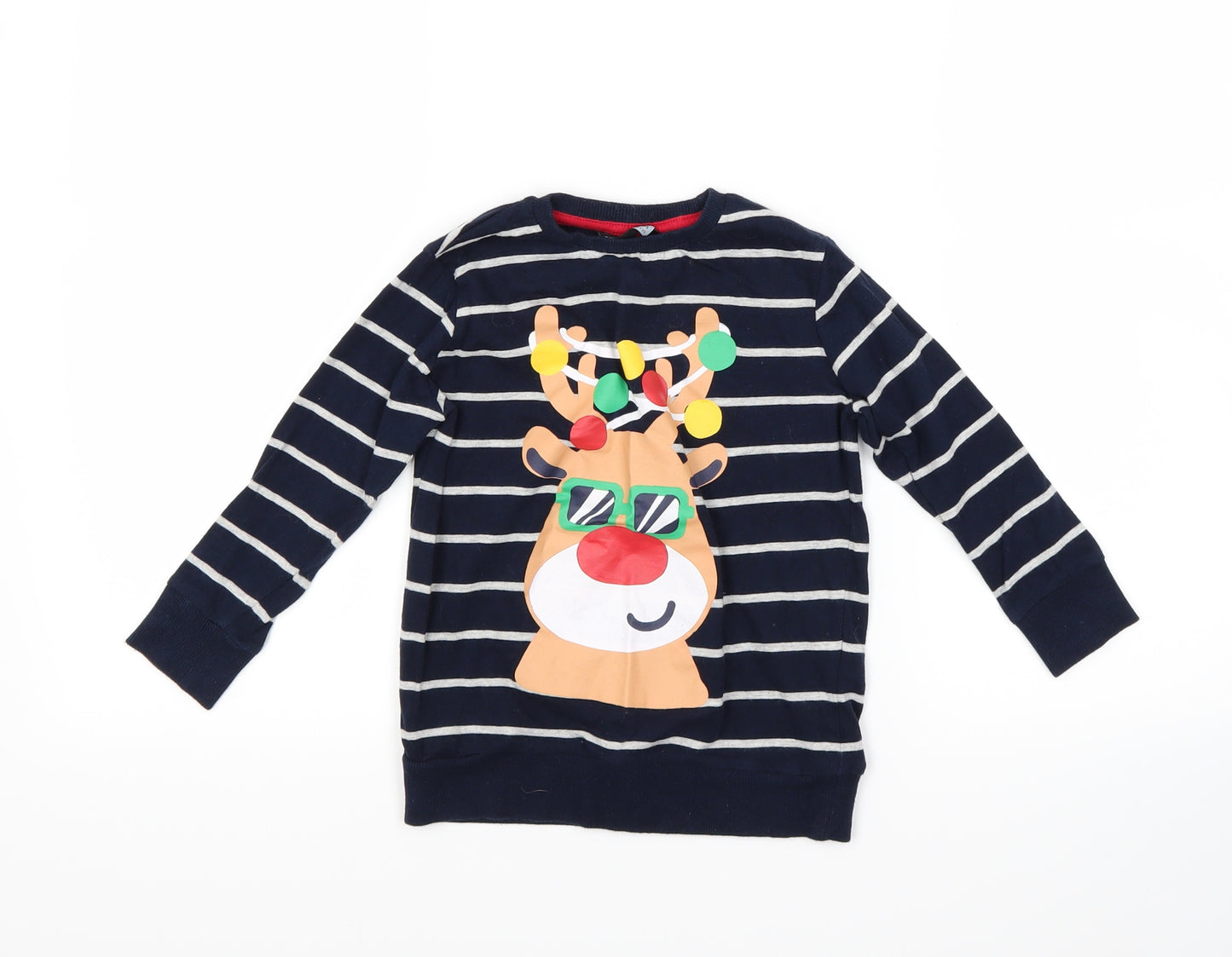 pep&co Boys Blue Striped  Pullover Sweatshirt Size 4-5 Years