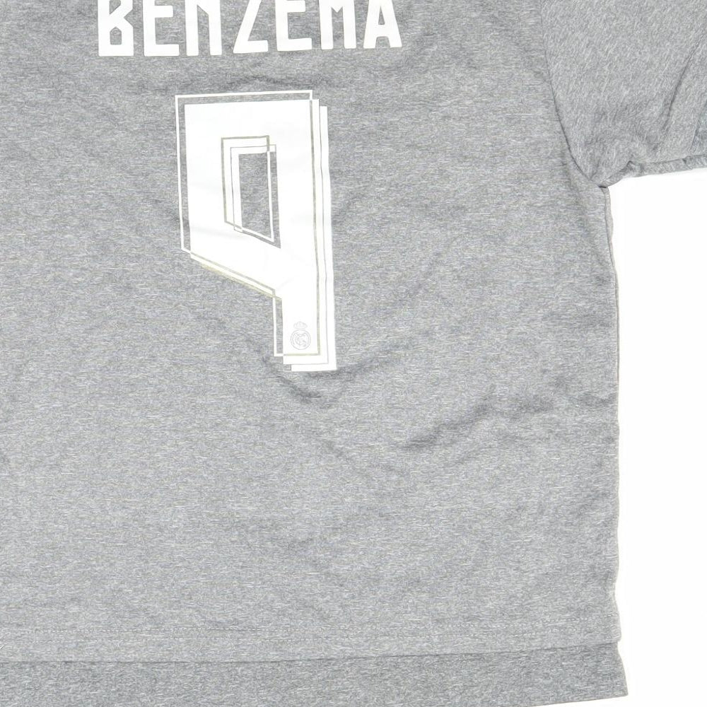 adidas Boys Grey   Basic T-Shirt Size M  - Real Madrid