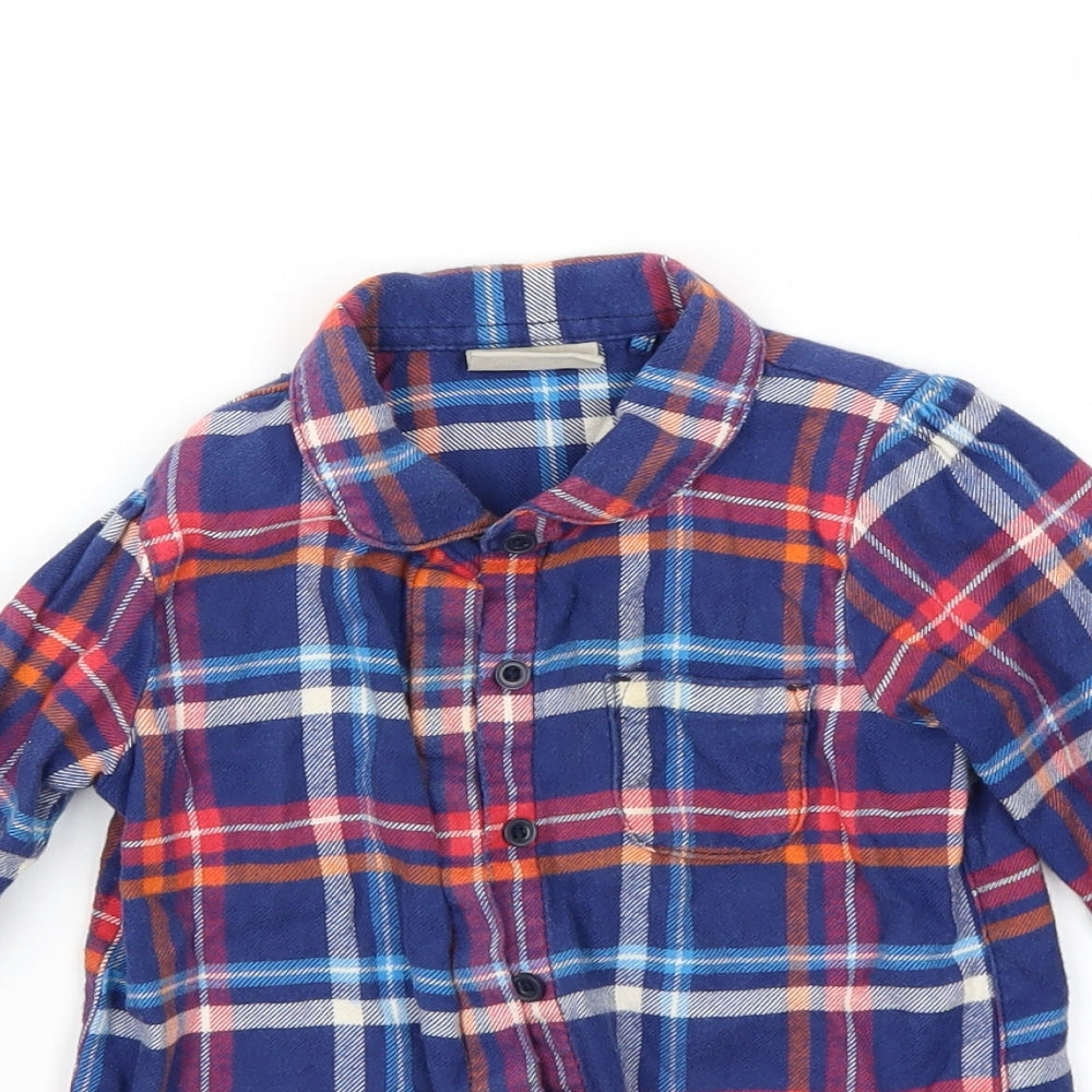 NEXT Boys Blue Check  Basic Button-Up Size 2-3 Years