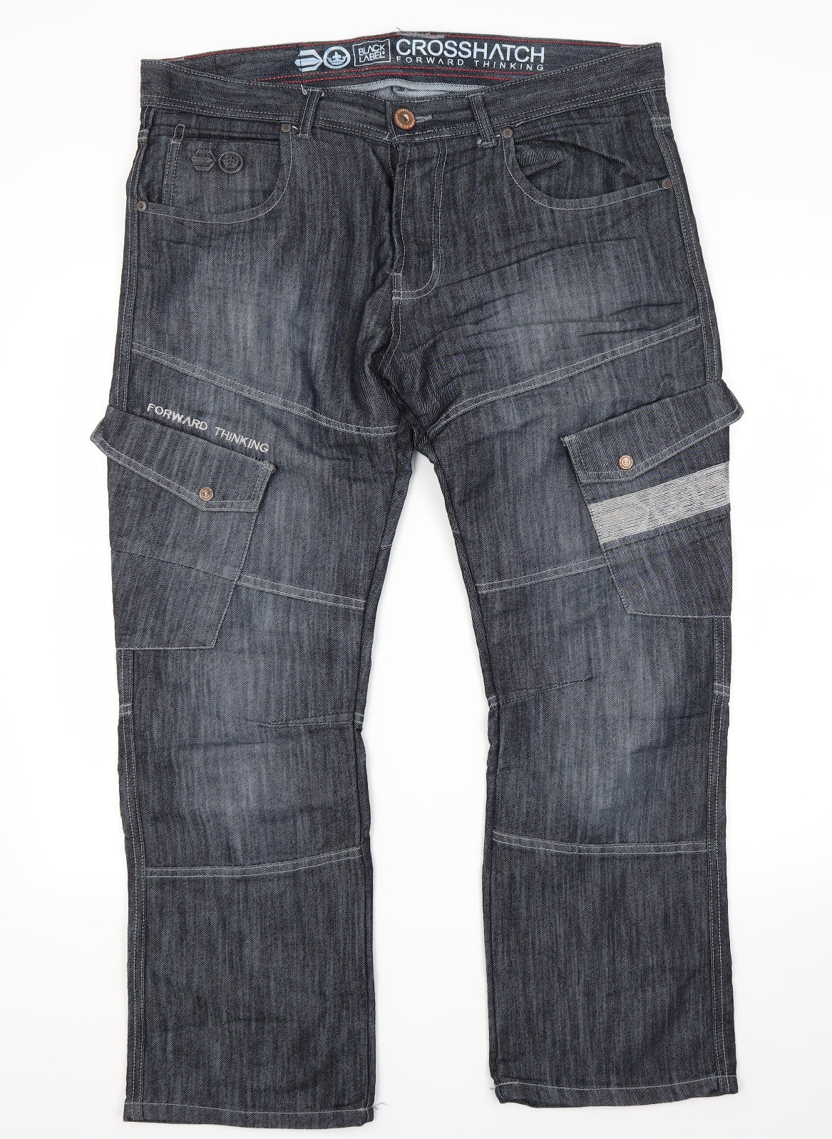 Crosshatch Mens Blue  Denim Straight Jeans Size 38 L29 in