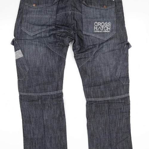 Crosshatch Mens Blue  Denim Straight Jeans Size 38 L29 in