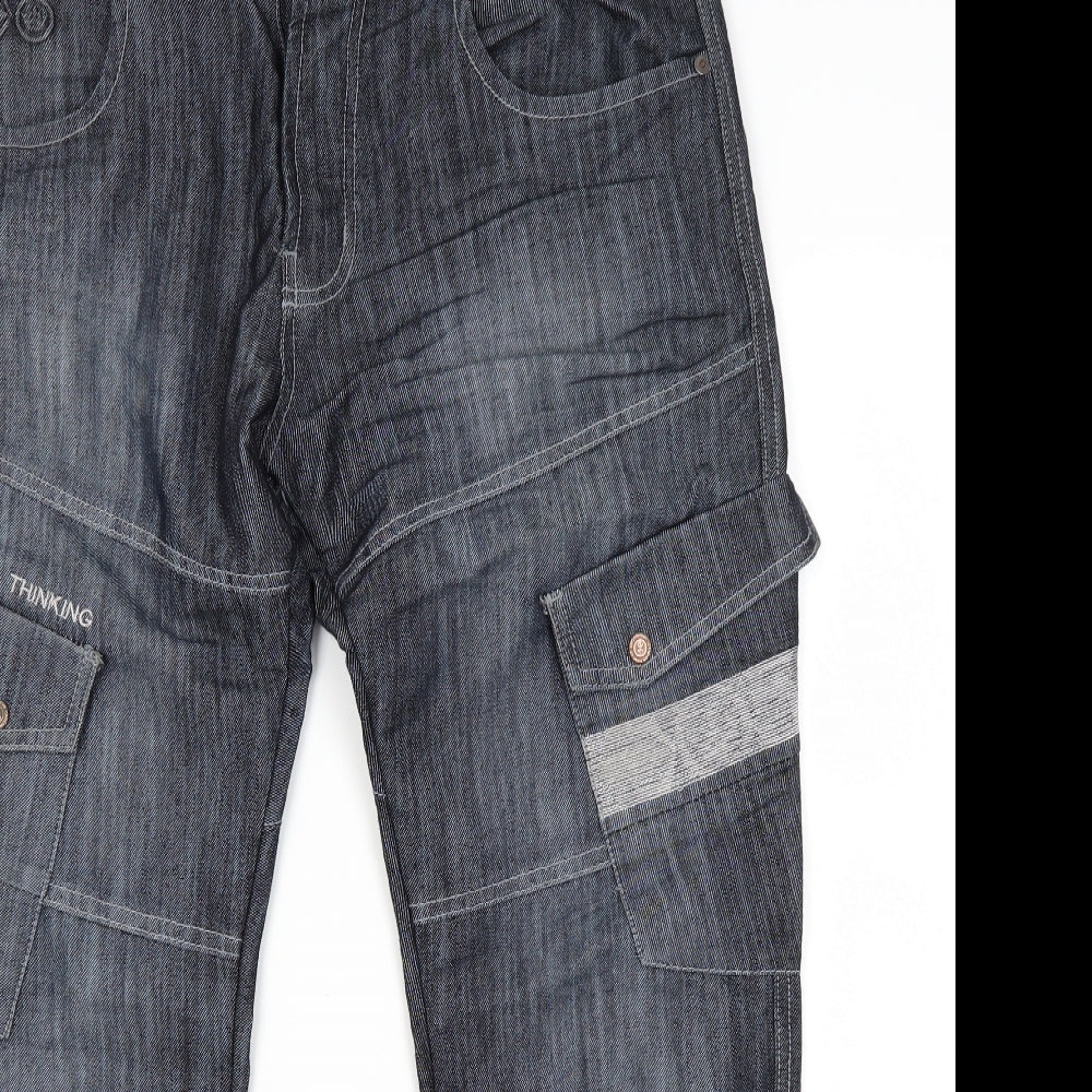 Crosshatch Mens Blue  Denim Straight Jeans Size 38 L29 in