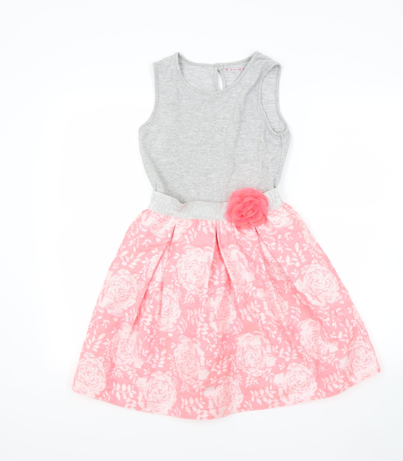 Nutmeg Girls Pink Floral  Fit & Flare  Size 10 Years