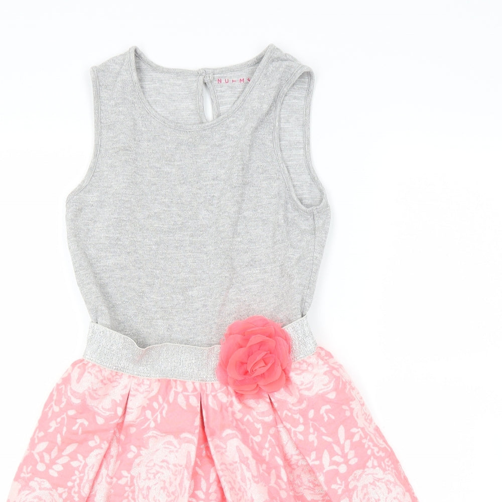 Nutmeg Girls Pink Floral  Fit & Flare  Size 10 Years