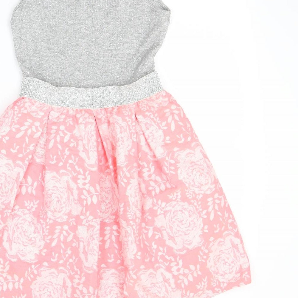 Nutmeg Girls Pink Floral  Fit & Flare  Size 10 Years