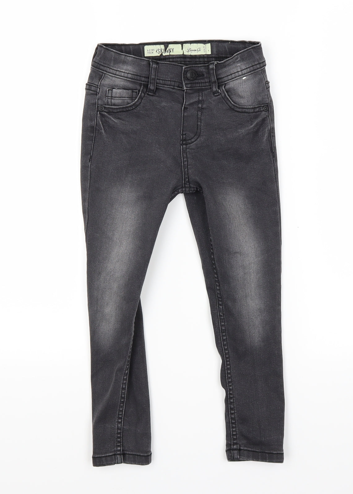 Primark Boys Black  Denim Skinny Jeans Size 4-5 Years