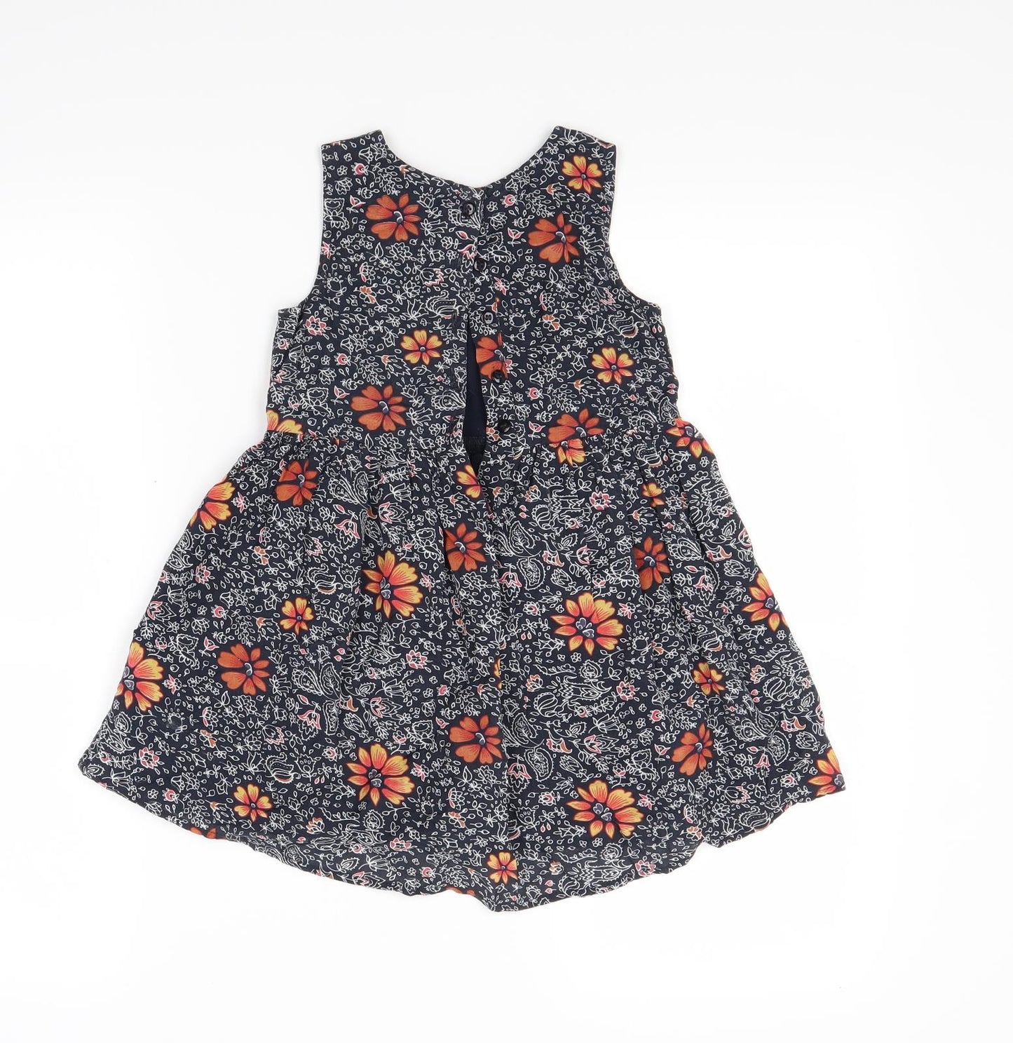 NEXT Girls Grey Floral  Fit & Flare  Size 2-3 Years