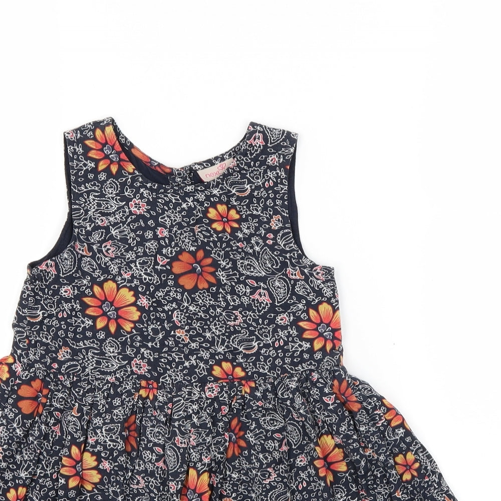 NEXT Girls Grey Floral  Fit & Flare  Size 2-3 Years