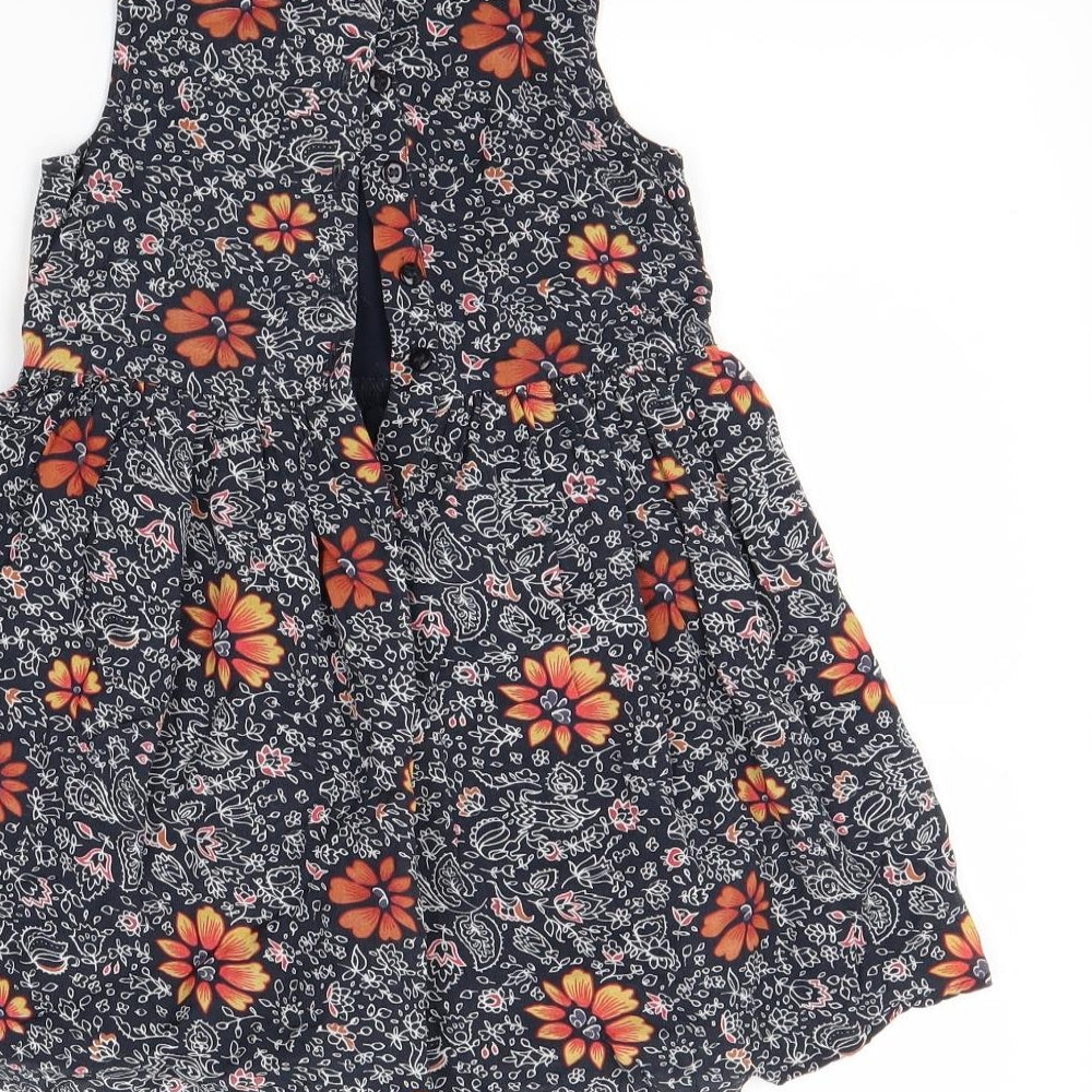 NEXT Girls Grey Floral  Fit & Flare  Size 2-3 Years