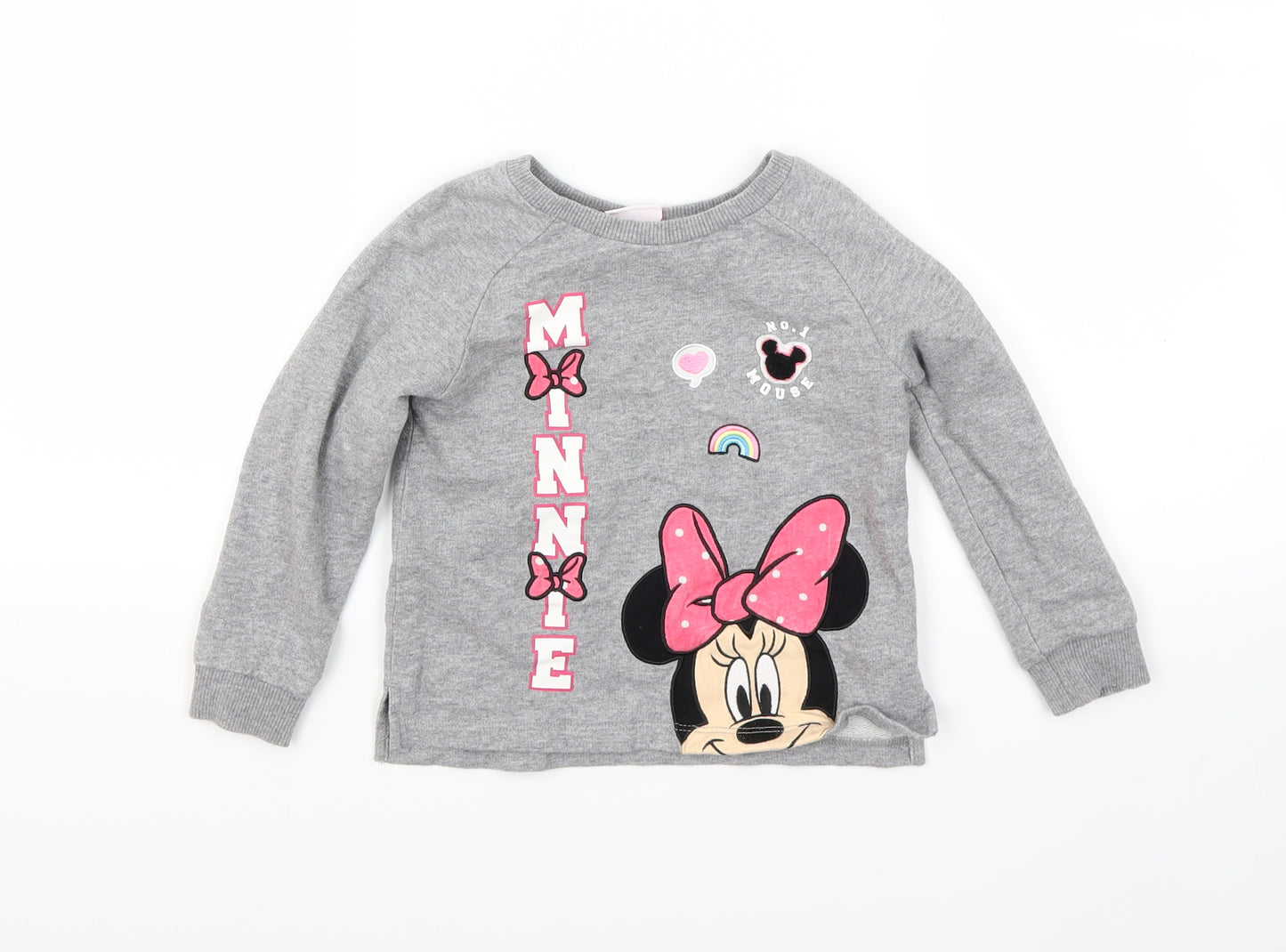 TU Girls Grey   Pullover Sweatshirt Size 2 Years  - Minnie mouse