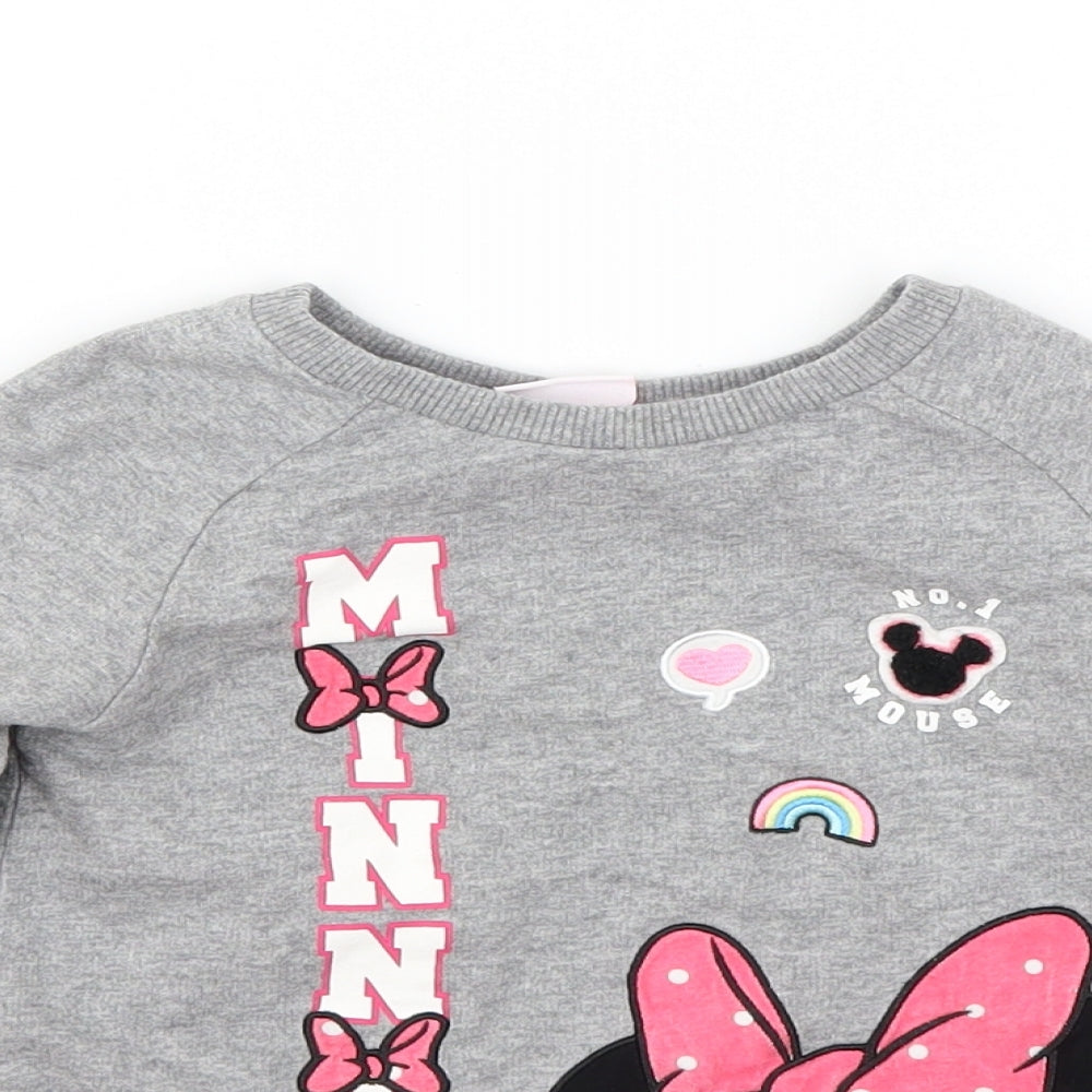 TU Girls Grey   Pullover Sweatshirt Size 2 Years  - Minnie mouse
