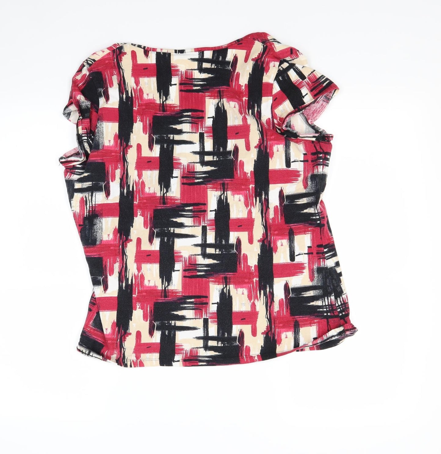Marks and Spencer Womens Red Check  Basic T-Shirt Size 18