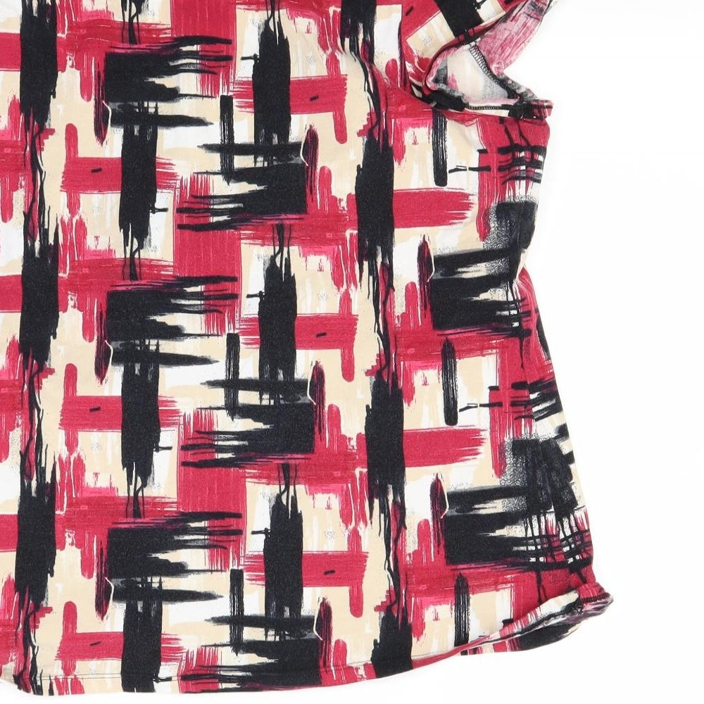Marks and Spencer Womens Red Check  Basic T-Shirt Size 18