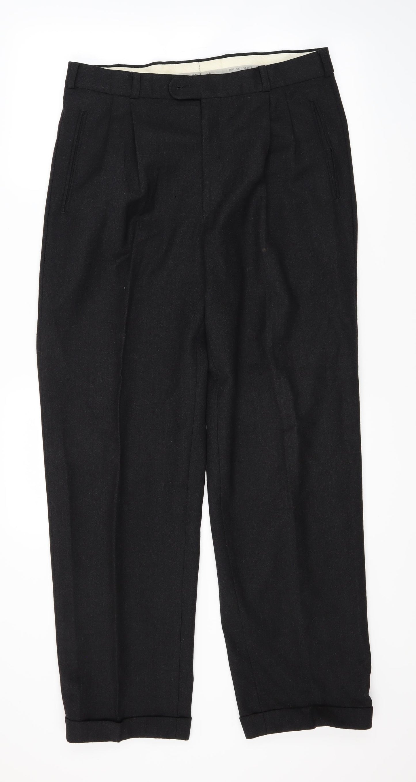 Bruno Saint Hilaire Mens Black   Trousers  Size 34 L29 in