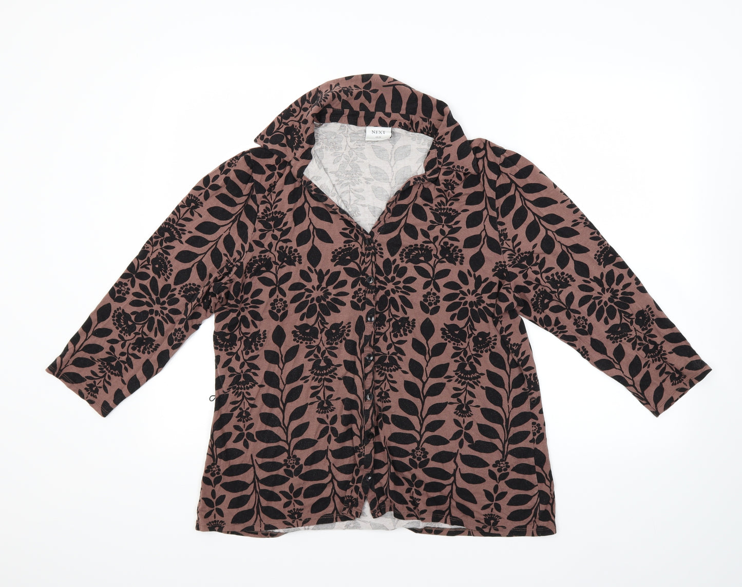 NEXT Womens Brown   Basic Button-Up Size 20
