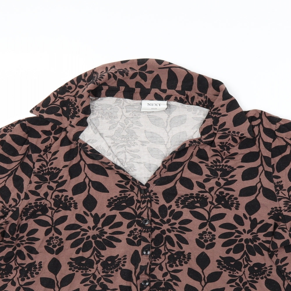 NEXT Womens Brown   Basic Button-Up Size 20