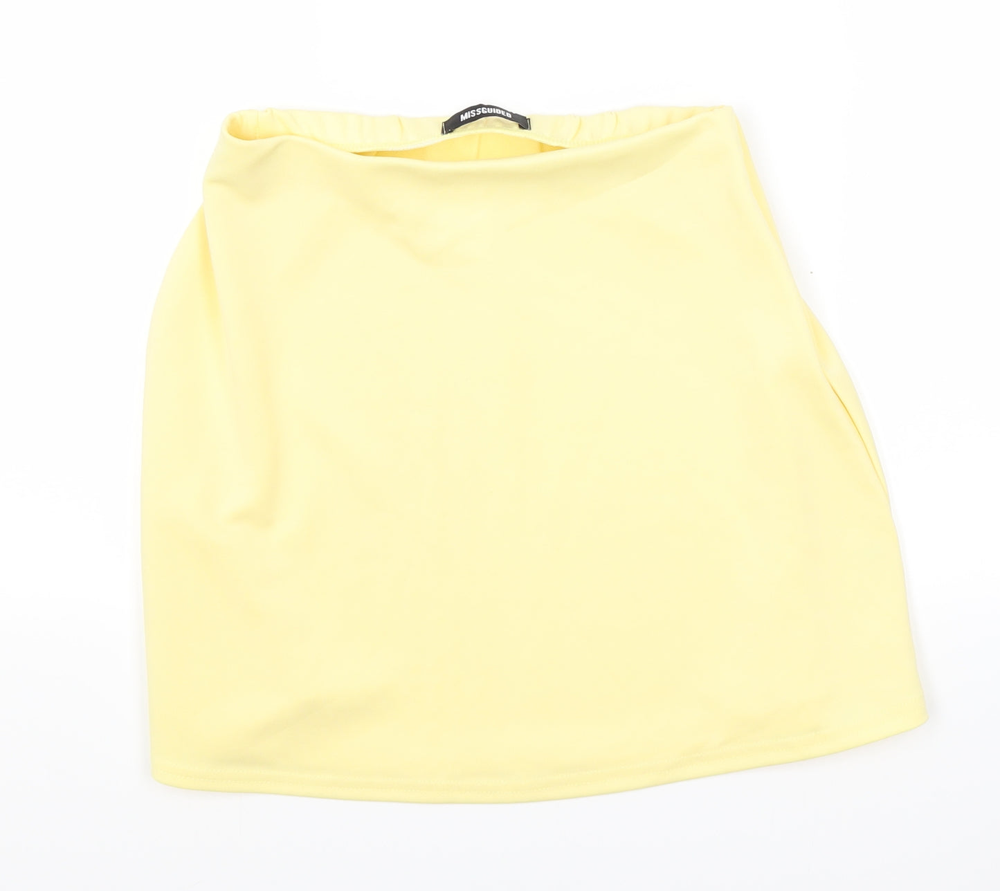 missguded Womens Yellow   Mini Skirt Size 10