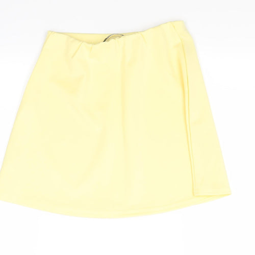 missguded Womens Yellow   Mini Skirt Size 10