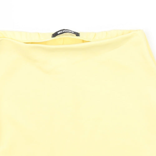 missguded Womens Yellow   Mini Skirt Size 10