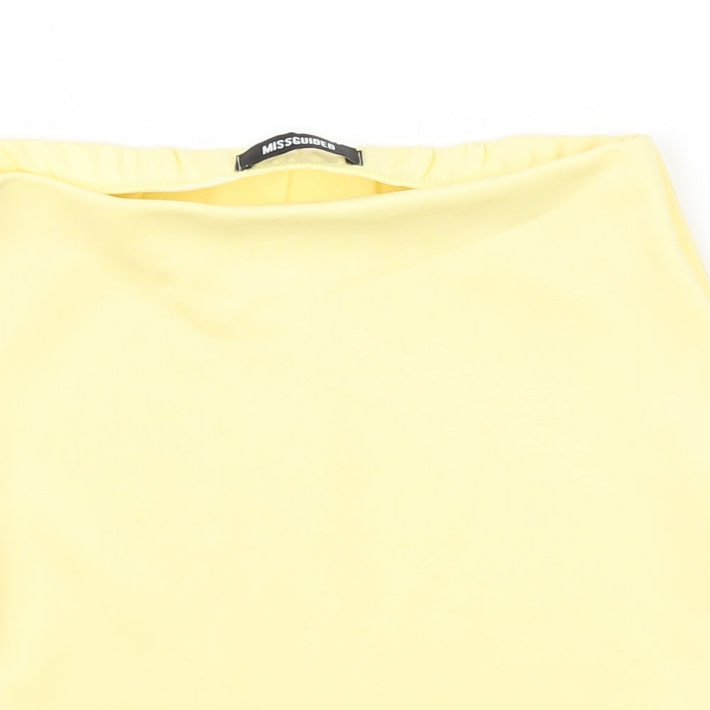 missguded Womens Yellow   Mini Skirt Size 10
