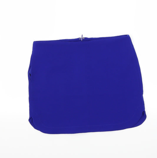 Front view of Forever 21 women’s blue mini skirt, size M