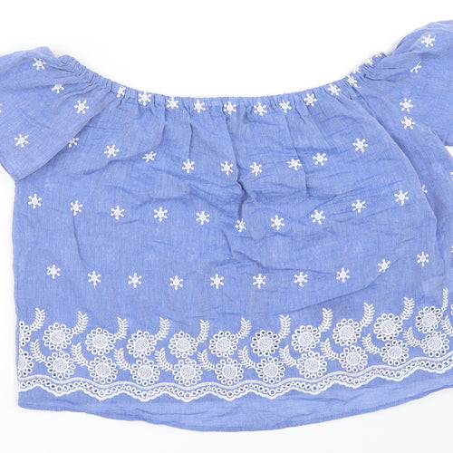 Select Womens Blue   Basic Blouse Size 8