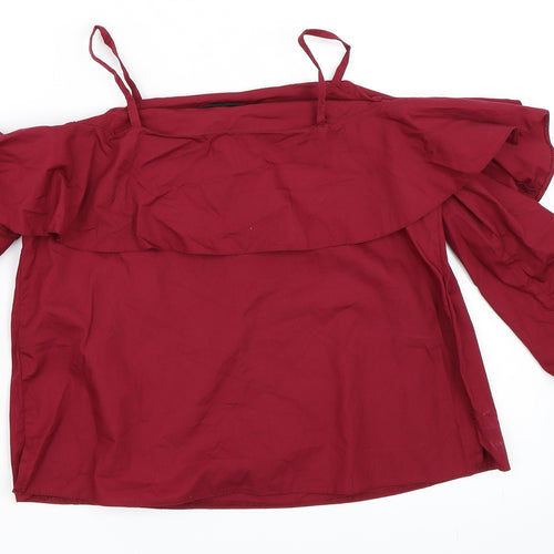 Topshop Womens Red   Basic Blouse Size 6