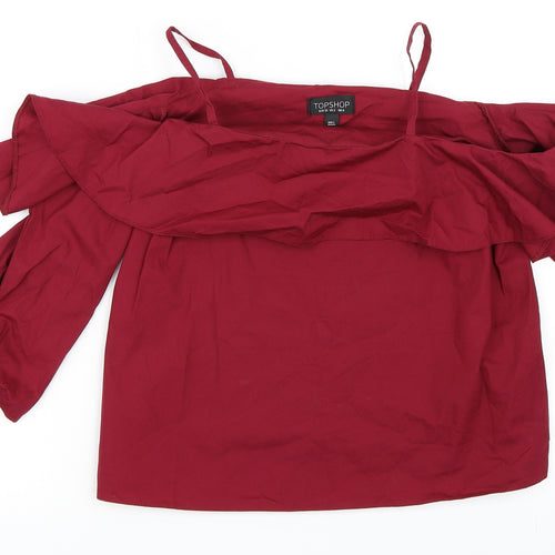 Topshop Womens Red   Basic Blouse Size 6