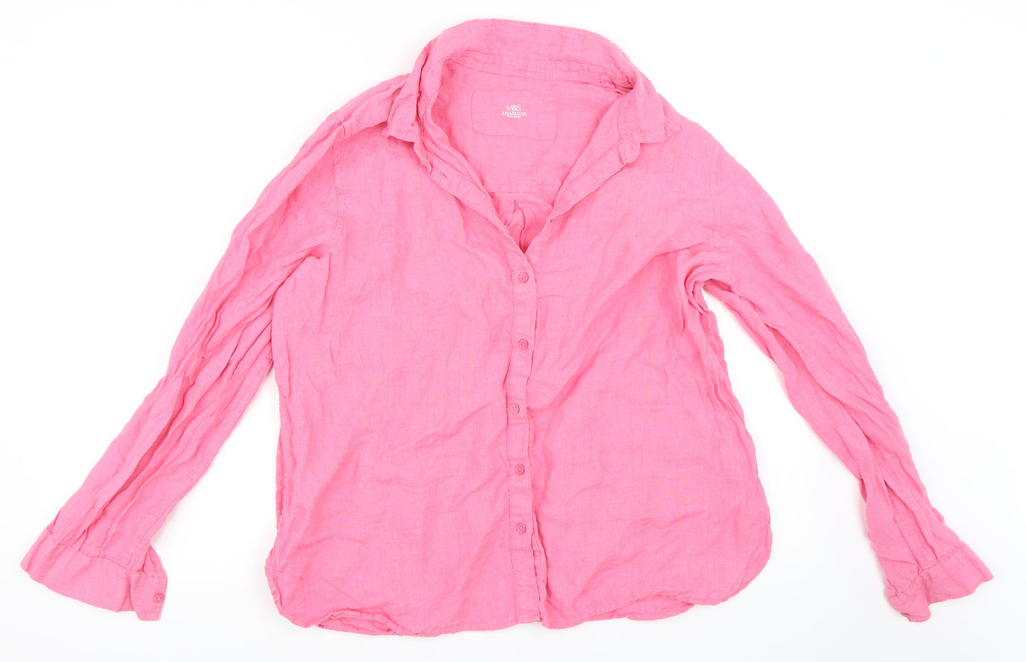 Marks and Spencer Womens Pink   Basic Button-Up Size 16