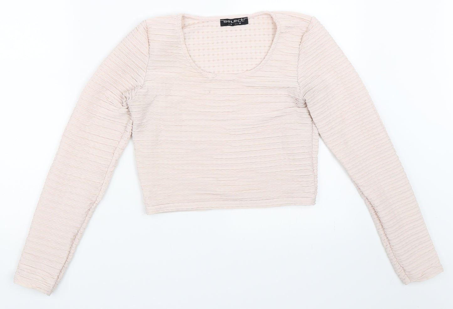 Select Womens Pink   Cropped T-Shirt Size 10