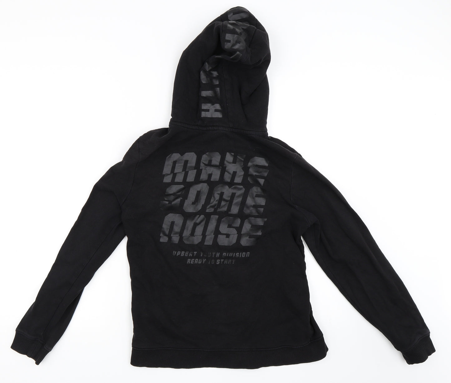 H&M Boys Black   Full Zip Hoodie Size 12-13 Years