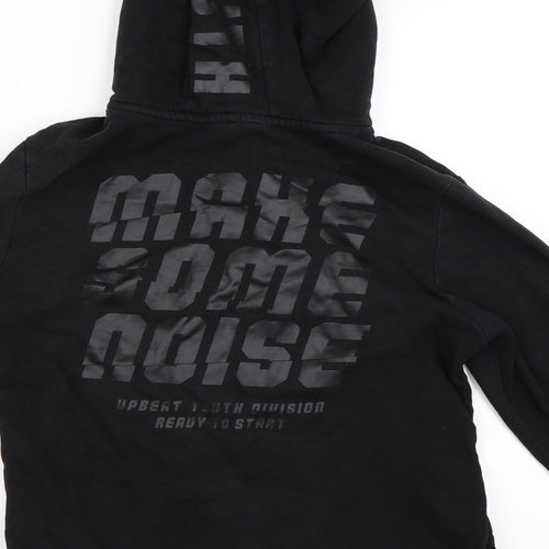 H&M Boys Black   Full Zip Hoodie Size 12-13 Years