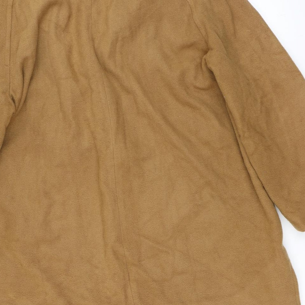 ANNE WEYBURN Womens Beige   Overcoat Coat Size 16