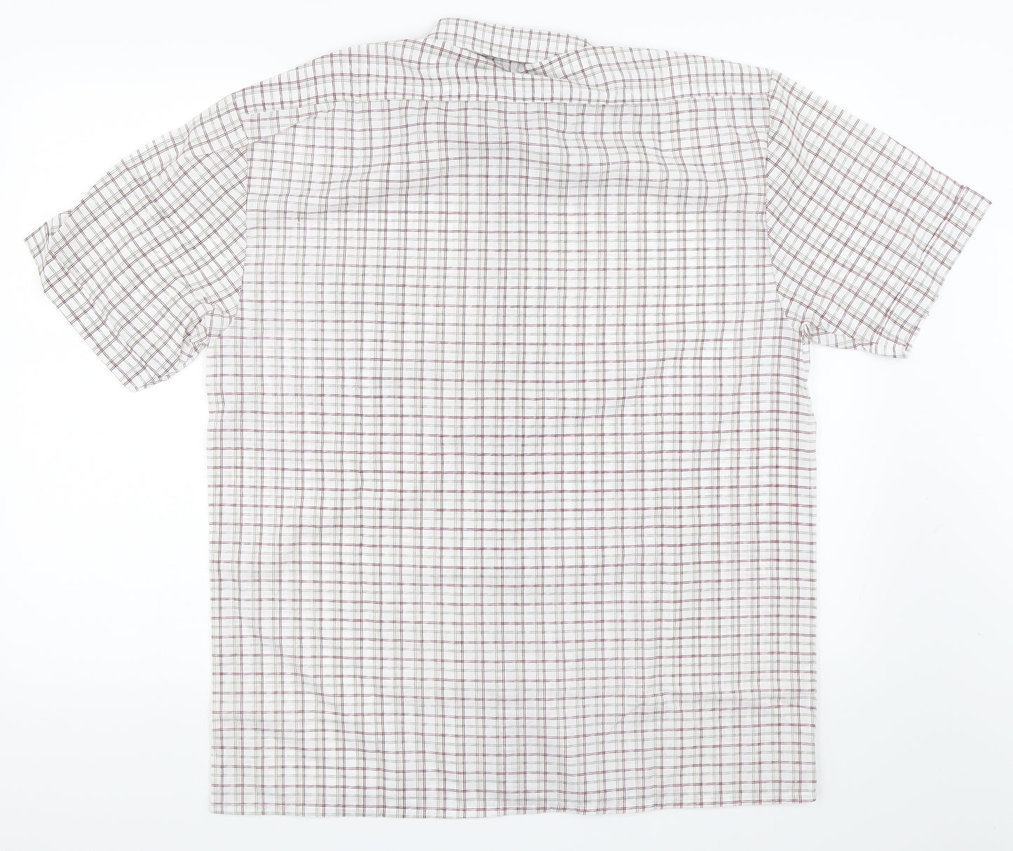 Lorenzo Mens White Check   Button-Up Size 42