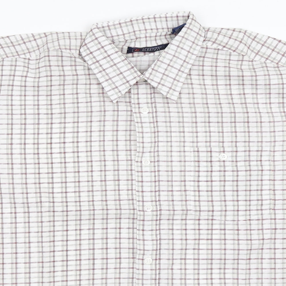 Lorenzo Mens White Check   Button-Up Size 42