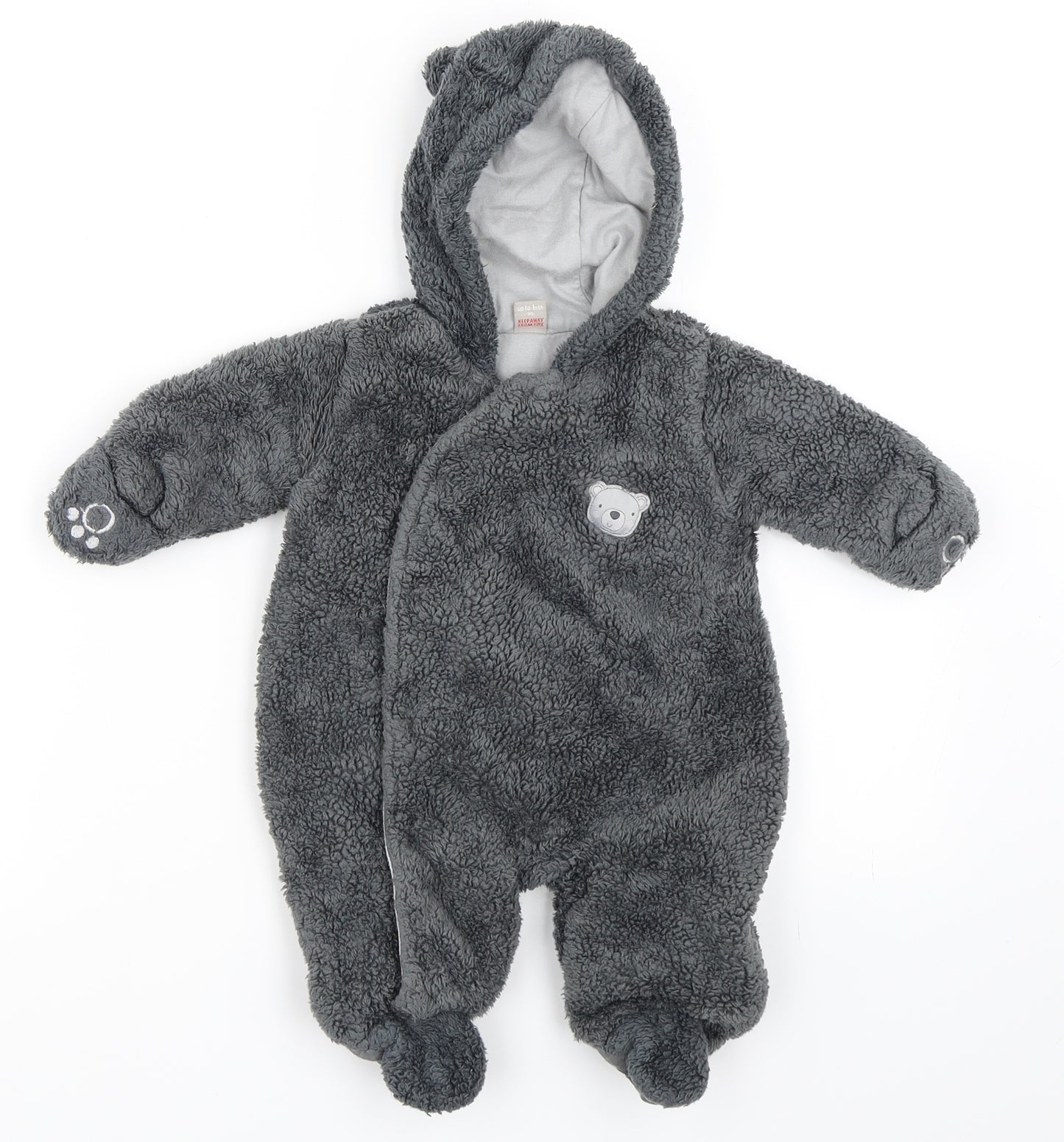 Preworn Baby Grey   Coverall One-Piece Size 0-3 Months