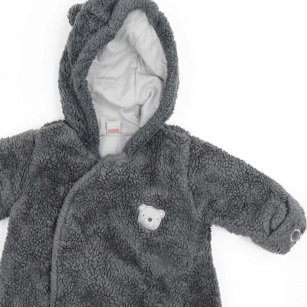Preworn Baby Grey   Coverall One-Piece Size 0-3 Months