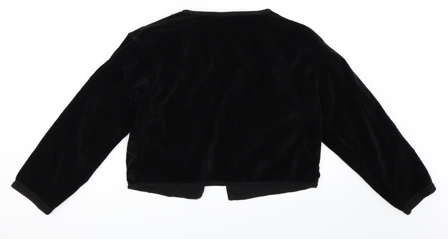 Preworn Womens Black  Velour Jacket Blazer Size L