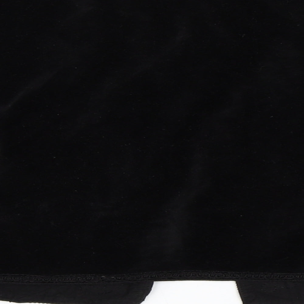 Preworn Womens Black  Velour Jacket Blazer Size L