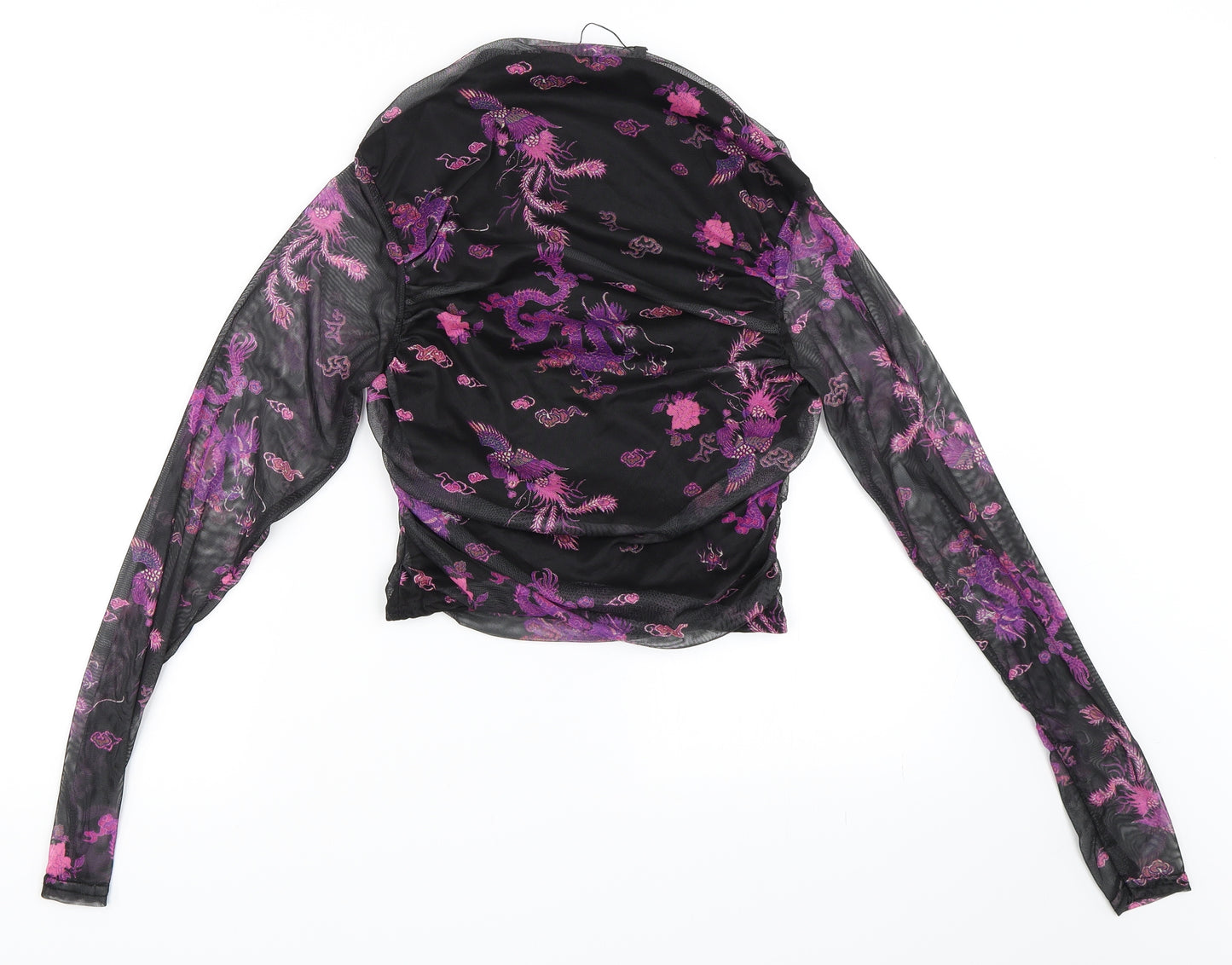 Boohoo Womens Black   Cropped Blouse Size 16