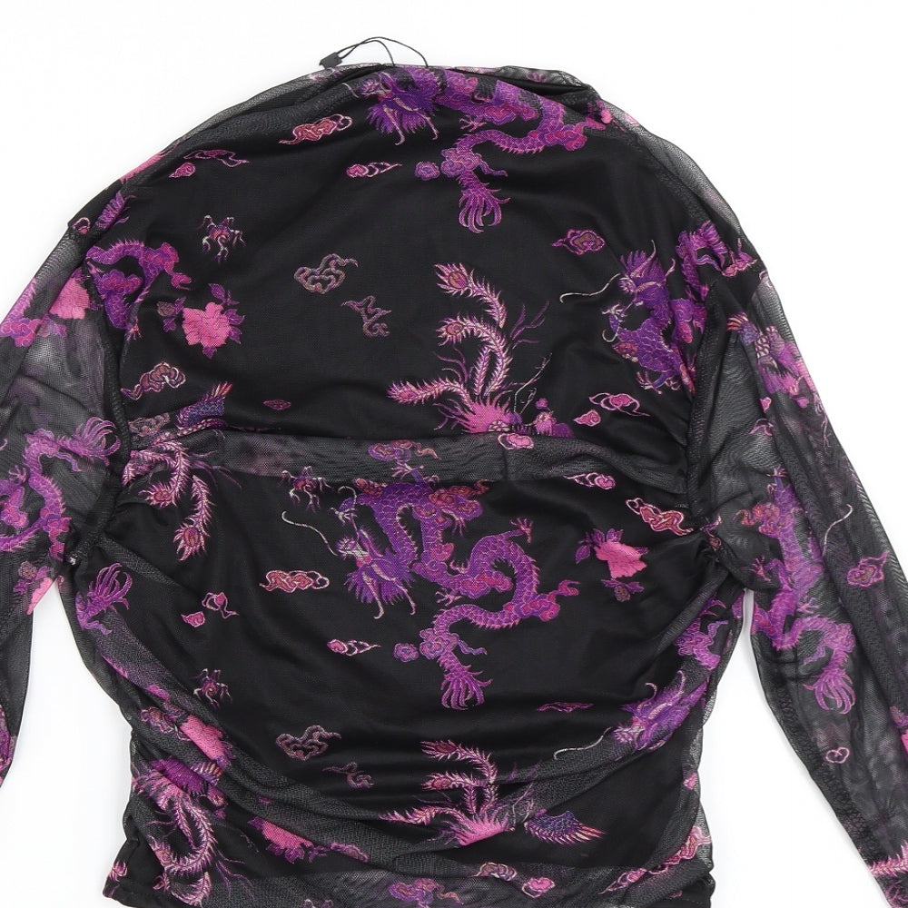 Boohoo Womens Black   Cropped Blouse Size 16