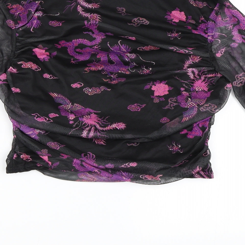 Boohoo Womens Black   Cropped Blouse Size 16