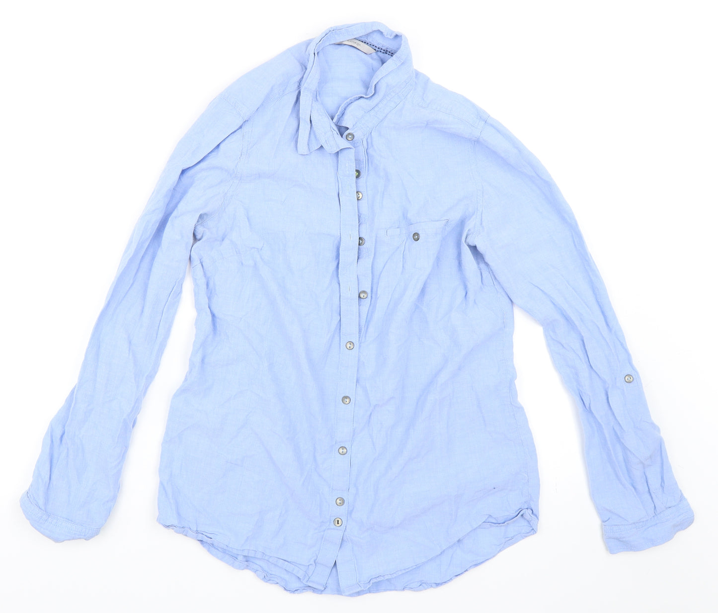 George Womens Blue   Basic Button-Up Size 10